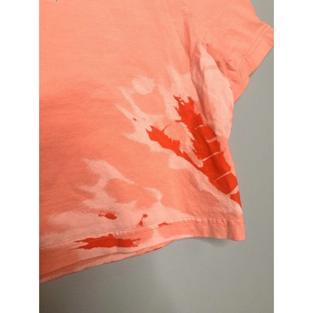The nike tee crop top size XS t‎ shirt Peach short sleeve logo The Dye RARE